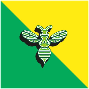 Arı Yeşili ve Sarı Modern 3D vektör simgesi logosu