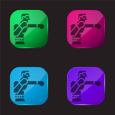 Dört renkli cam simge boks