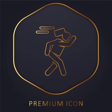 Kazara altın çizgi prim logosu veya simgesi