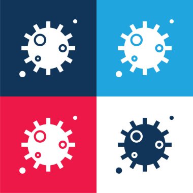 Bakteri mavi ve kırmızı dört renk en az simge kümesi