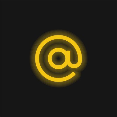 Parlayan sarı neon ikonunda
