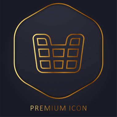 Basket golden line premium logo or icon clipart