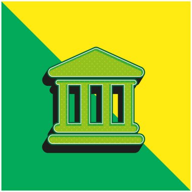 Yeşil ve sarı modern 3D vektör simgesi logosu