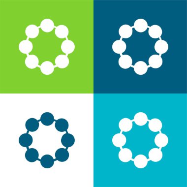 Boncuk Düz 4 renk minimal simge seti