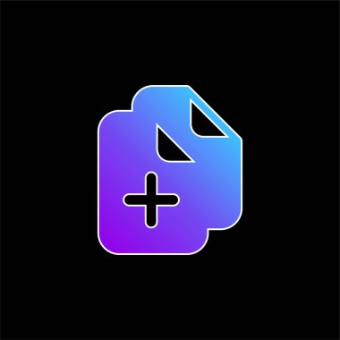 Belgeler mavi gradyan vektör simgesi ekle