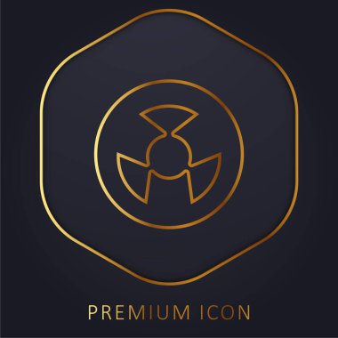 Atomik Sembol altın çizgi prim logosu veya simgesi