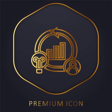 Çevik altın çizgi prim logosu veya simgesi