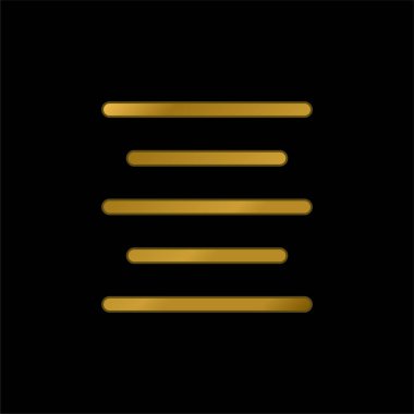 Ortadaki altın kaplama metalik simge veya logo vektörünü hizala