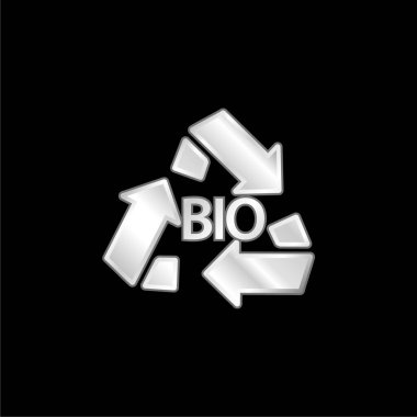 Bio Kütle Geri Dönüşüm Sembolü gümüş kaplama metalik simge
