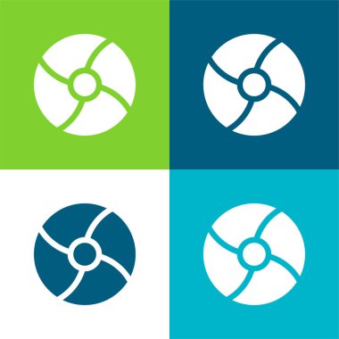 Plaj Topu Düz 4 renk minimal simge seti