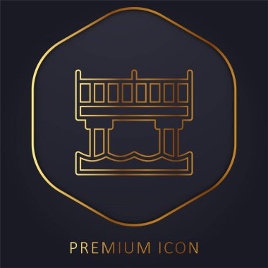 Köprü altın çizgi prim logosu veya simgesi