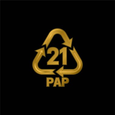 21 PAP altın kaplama metalik simge veya logo vektörü