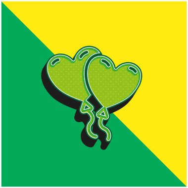 Balonlar yeşil ve sarı modern 3d vektör simgesi logosu