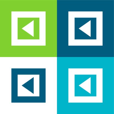 Gross Square Düğmesindeki Arka Ok Üçgeni En az dört renk simgesi seti