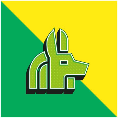 Anubis Green ve sarı modern 3d vektör simgesi logosu