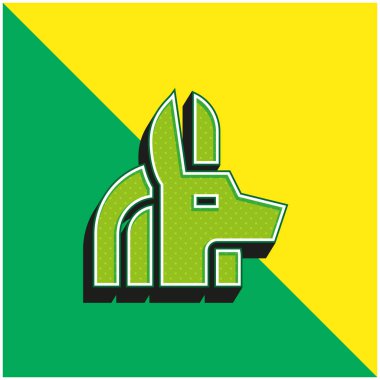 Anubis Green and yellow modern 3d vector icon logo clipart