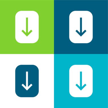 Ok Düz 4 renk en küçük simge kümesi