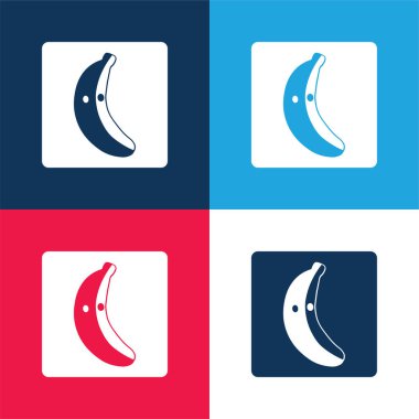 Muz Sosyal Logosu mavi ve kırmızı en az dört renk simgesi