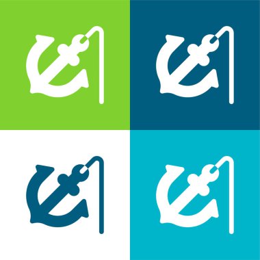 Anchor Düz 4 renk en küçük simge kümesi