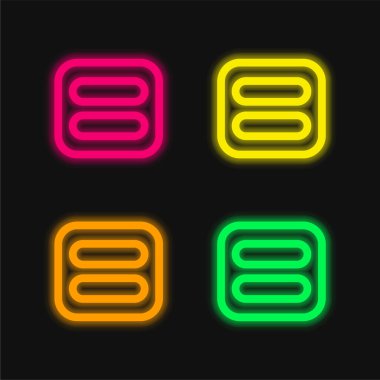 Dört renk parlayan neon vektör simgesi etkinleştirildi