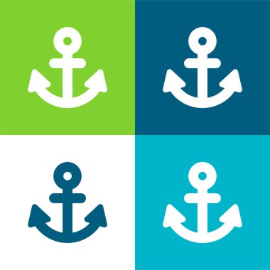 Anchor Düz 4 renk en küçük simge kümesi