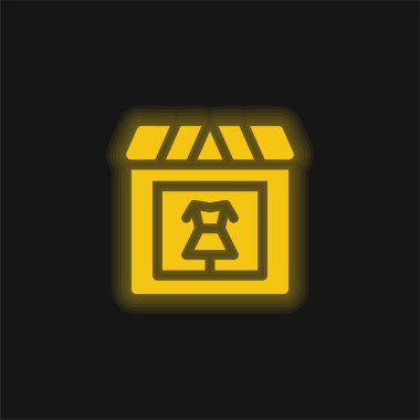 Butik sarı parlak neon simgesi