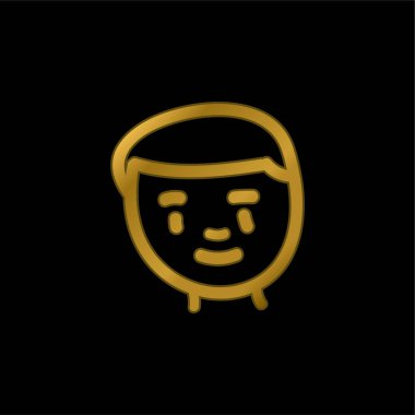 Boy Hand Face Altın kaplama metalik simge veya logo vektörü