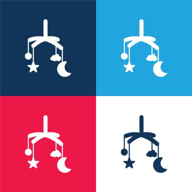 Bebek Beşiği Mobil Oyuncak Mavi ve Kırmızı Minimum Renk Simgesi