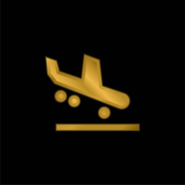 Gelen altın kaplama metalik simge veya logo vektörü