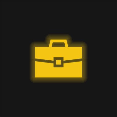 Evrak çantası sarı parlak neon simgesi