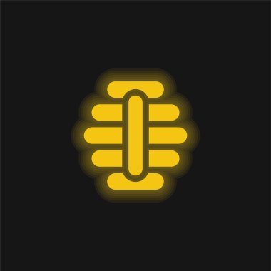 Arı kovanı sarı parlayan neon simgesi