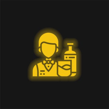 Barmen sarı parlak neon ikon