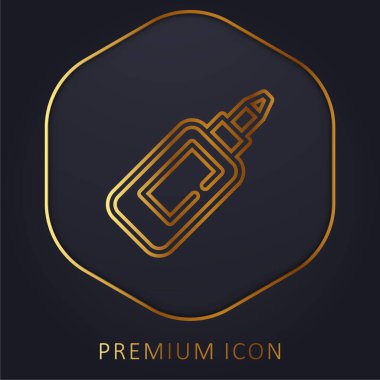 Bottle Of Glue golden line premium logo or icon clipart