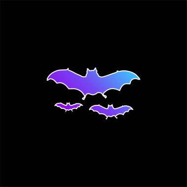 Bats Flying blue gradient vector icon clipart