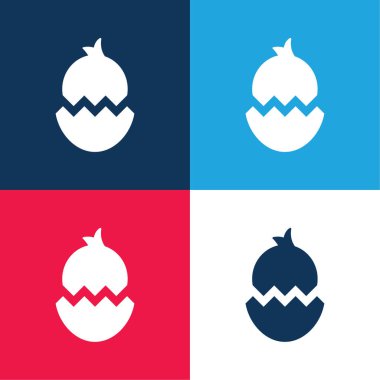 Tavuk mavisi ve kırmızı renkli Boken Yumurtası En düşük simge kümesi