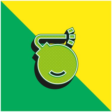 Bomba Yeşil ve Sarı modern 3D vektör simgesi logosu