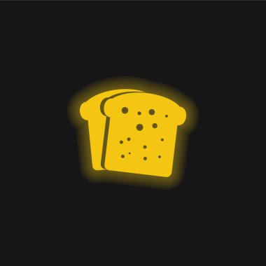 Breakfast Bread Toasts yellow glowing neon icon clipart