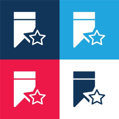 Yer imi mavi ve kırmızı dört renk en az simge kümesi