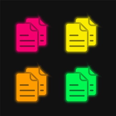 Archives four color glowing neon vector icon clipart