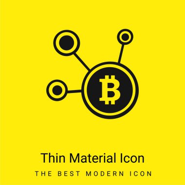 Bitcoin Ağ Sembolü Asgari parlak sarı malzeme simgesi