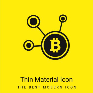 Bitcoin Network Symbol minimal bright yellow material icon clipart