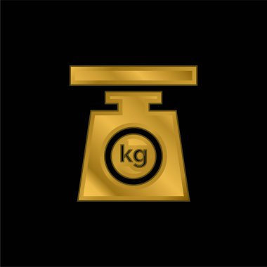 Altın kaplama metalik simge veya logo vektörünü dengele