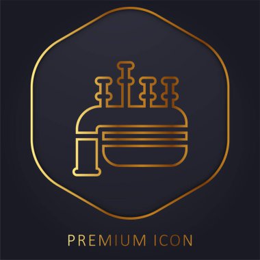 Bagpipe golden line premium logo or icon clipart