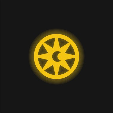 Astroloji sarı parlak neon simgesi
