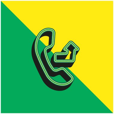 Auricular With An Outgoing Arrow Sign Green and yellow modern 3d vector icon logo clipart