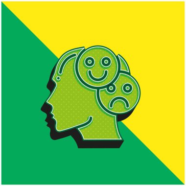 Bipolar Green and yellow modern 3d vector icon logo clipart