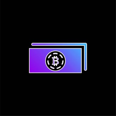 Bitcoins Kağıtları mavi gradyan vektör simgesi
