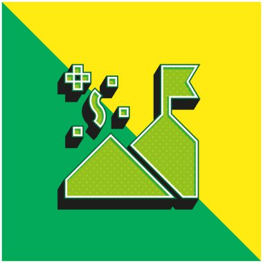 Achievement Green and yellow modern 3d vector icon logo clipart