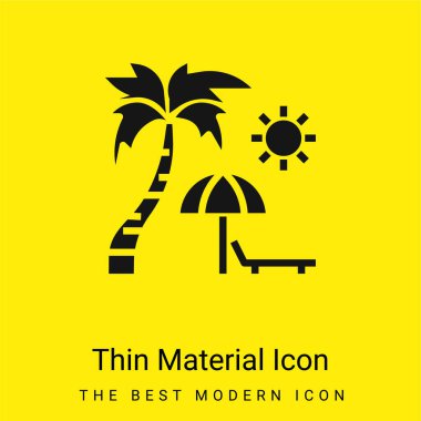Beach minimal bright yellow material icon clipart