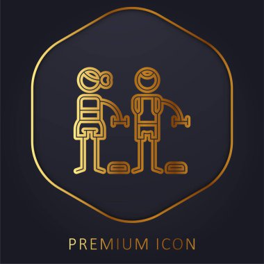 Bodypump golden line premium logo or icon clipart